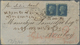 Br Gibraltar: 1858, A Pair Of QV 2 D Blue, Plate 14 On Envelope (cover Some Faults) Tied By Duplex "GIB - Gibraltar