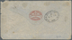 Br Gibraltar: 1858, A Pair Of QV 2 D Blue, Plate 14 On Envelope (cover Some Faults) Tied By Duplex "GIB - Gibraltar