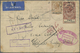 Br Gibraltar: 1937, 1 S Olive/black And 2 S Red-brown/black Mixed Franking On Airmail Cover With Machin - Gibraltar