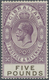 ** Gibraltar: 1925, Freimarke König Georg V 5 £ Violett/schwarzoliv, Postfrisches Luxusstück In Der Emp - Gibraltar