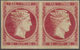 * Griechenland: 1861, Paris Printing 80 L. Carmine On Rose Mint Horizontal Pair, Original Gum Hinged, - Lettres & Documents