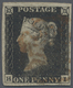 O Großbritannien: 1940, 1 Penny Black Plate 2 With "H - I" Corner Letters Cancelled With Red Maltese C - Autres & Non Classés