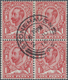 O Großbritannien: 1912, 1d. Scarlet, Wm Simple Cipher, Die 1B, Inverted Watermark, Block Of Four Showi - Autres & Non Classés