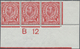 **/* Großbritannien: 1912, 1d. Scarlet, Wm Simple Cypher, Marginal Strip Of Three From The Lower Right Co - Autres & Non Classés