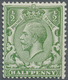 * Großbritannien: 1913, ½d. Green Showing Distinctive Variety "shifted And Partial Double Impression I - Sonstige & Ohne Zuordnung