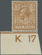 ** Großbritannien: 1917, 5d. Yellow-brown, Wm Simple Cypher, Bottom Marginal Copy With Control "K17", S - Autres & Non Classés