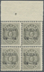 ** Island: 1902, Gildi Overprints, 6a. Grey, Perf. 12¾, BLACK Overprint, Top Marginal Block Of Four, Br - Other & Unclassified