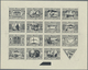 ** Island: 1930, Composite Die Proof Sheet In Black Of Design Plate Only Of The Complete Set Of 16 Valu - Other & Unclassified