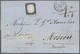 Br Italien: 1862: 20 C. Indigo, Single, Scissors Cut At Top, On Letter From Milan 12/3/62 Endorsed "par - Marcophilie