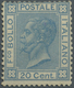 * Italien: 1867, 20c. Blue, Turin Printing, Fresh Colour, Short Perf At Lower Right Otherwise Well Per - Marcophilie