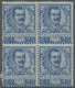 **/*/ Italien: 1901, König Viktor Emanuel III. 25 C. Blau Im Viererblock, Postfrisch Bzw. Die Oberen Marke - Marcophilie