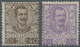 ** Italien: 1901, 40c. Brown And 50c. Violet, Fresh Colour And Well Perforated, Unmounted Mint, Signed - Marcophilie
