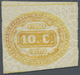 * Italien - Portomarken: 1863, Ziffernzeichnung 10 C. Gelb Dreiseitig Voll- Bis Breitrandig Und Unten - Taxe