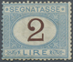 * Italien - Portomarken: 1870, 2l. Blue/brown, Fresh Colour, Normally Perforated With Some Slightly Un - Strafport