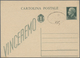 GA Italien - Ganzsachen: 1944 (ca.) Unused Postal Stationery Card 15 C. Green "Vinceremo" With Addition - Stamped Stationery