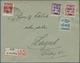 Br Jugoslawien: 1918, Four Stamps With "SHS" Overprint On Registered Cover In ZAGREB, Envelope Open On - Brieven En Documenten