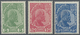 ** Liechtenstein: 1912, Freimarken 5 H. Dunkelgrün, 10 H. Dunkelrosarot Und 25 H. Dunkelkobalt, Gewöhnl - Brieven En Documenten