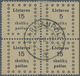 O Litauen: 1919, 15 Sk Black Block Of Four Reprint With Plate Flaw "5" On Right Upper Stamp (fields 9+ - Litouwen