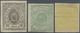 * Luxemburg: 1859/75, Wappenausgabe Drei Ungezähnte Probedrucke: 10 C Schwarz Statt Blau, 4 C Grün Und - Andere & Zonder Classificatie