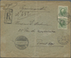 Br Luxemburg: 1907. Registered Envelope (vertical Fold) Addressed To France Bearing Yvert 64, 37½c Gree - Andere & Zonder Classificatie