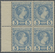 ** Monaco: 1885, 5 C Blue In Block Of Four With Gutter Left, Mint Never Hinged - Ongebruikt