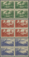 ** Monaco: 1937, 50 C+50 C To 5 Fr+5 Fr Complete In Block Of Four, Mint Never Hinged, Mi 880.- - Neufs