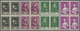 ** Monaco: 1939, 5 C+5 C To 5 Fr+5 Fr Complete Set In Block Of Four Mint Never Hinged (Ivert 1.200.-) - Ongebruikt