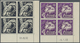 ** Monaco: 1953, 40 Fr To 200 Fr Flight Post Stamps In Blocks Of Four With Print Date On Corner Margin, - Ongebruikt