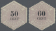 * Niederlande - Telegrafenmarken: 1877/79, 50 C. And 60 C., Unused Without Gum, 60 C. Signed. Michel 5 - Télégraphes