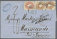 Br Österreich: 1862. 5 Kr Rot Und 2x 10 Kr Braun (Marken Min. Mgl.) Auf Etwas Fleckigem Falt-Brief  Aus - Neufs