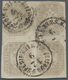 O/ Österreich: 1863, Zeitungsmarke Doppeladler 1,05 K (blasslila)grau Im Viererblock Mit K1 "WIEN ZEITU - Neufs