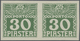 (*)/ Österreichische Post In Der Levante - Portomarken: 1908, 30 Pia Grün, Ungezähntes Waagr. Paar Ohne G - Levant Autrichien