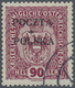 O Polen: 1919, 90 Heller Aushilfsausgabe Von Krakau Mit Aufdruck Auf österr. Portomarke Von Platte I/F - Covers & Documents