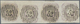 O Portugal: 1855, 100r. Lilac, Horiz. Strip Of Four, Each Stamp Fully Oblit. By Numeral "52", Few Impe - Brieven En Documenten