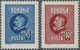 ** Rumänien: 1926, 6 L Blue And 10 L Red Ferdinand I. Color Printing Error, Mint Never Hinged - Lettres & Documents