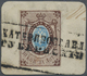 Brfst Russland: 1857, Coat Of Arms 10kop. Brown/blue Imperforate With Good Margins Around (cut Into Top Ri - Neufs