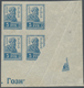 **/* Russland: 1923, Defintive 5r. Blue 'farmer' Imperforate Block Of Four From Lower Right Corner With V - Ongebruikt