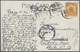 Br Russische Post In China: 1914, Junk 1 C. Single Frank (2) Tied Boxed Bilingual "PEKING 5.9.1" To Ppc - Chine