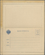 GA Russland - Ganzsachen: 1890 (ca.) Essay Für Antwortkartenbrief Ohne Werteindruck, Blaue Größere Schr - Entiers Postaux