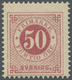 ** Schweden: 1877, Ringtype 50 Öre Karminrosa Gez. 13 Postfrisch Und Sign. Bzw. FA Diena (1989), Mi. € - Neufs