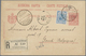 GA Serbien - Ganzsachen: 1895, 10 Pa Red On Buff Postal Stationery Card, Uprated With 25 Pa Blue, Sent - Servië