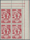 ** Sowjetunion: 1938, Komsomol (Комсомол), 50kop. Red, MARGINAL BLOCK OF FOUR From The Upper Right Corn - Brieven En Documenten