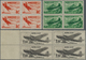 ** Sowjetunion: 1945, "Day Of The Air Force" Set Of Nine Items 1 R In Blocks Of Four, Mint Never Hinged - Lettres & Documents