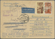 Br Sowjetunion: 1949, 50 K Redbrown On Yellow And 2 R Red On Blue Mixed Franking On Registered Cover Fr - Brieven En Documenten