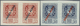 ** Spanien: 1936, Philatelic Exhibition Airmails, 10c. Red And 15c. Blue, Horiz. Pairs, Unmounted Mint. - Oblitérés