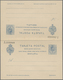 GA Spanien - Ganzsachen: 1922. Single Card 25c And Double Card 25c+25c Blue King Alfonso Each As Sample - 1850-1931