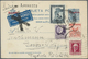 GA Spanien - Ganzsachen: 1931, 25 C. Postal Stationery Card With Red Overprint And Additional Franking - 1850-1931