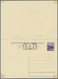 GA Triest - Zone A - Ganzsachen: 1948: 8 L + 8 L Violett Double Postatal Stationery Card With Manual Ov - Marcofilie