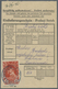 Br Tschechoslowakei: 1945 (16.10.), Masaryk 1 Kr. Karminrot Einzelfrankatur Auf 'Einlieferungsschein/Po - Lettres & Documents