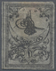 (*) Türkei: 1862, 1pi Black On Grey With Dividing Lines, Proof With Smached Background, Full Margins, Ti - Lettres & Documents